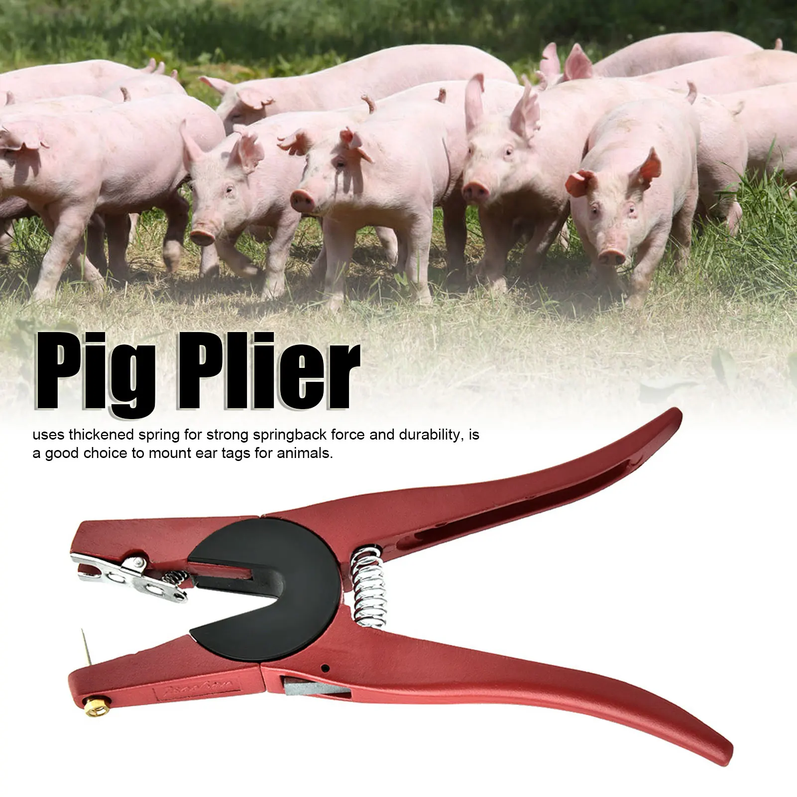 Livestock Ear Tag - Alicate Ergonômico Vermelho de Liga para