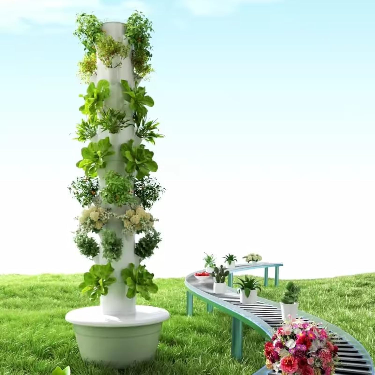 Agriculture Vertical Farming - Torre de Cultivo Hidropônico Vertical Aeropônica